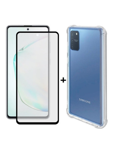 Комплект 5D Full Glue стъклен протектор + Clean Armor гръб Samsung S10 Lite