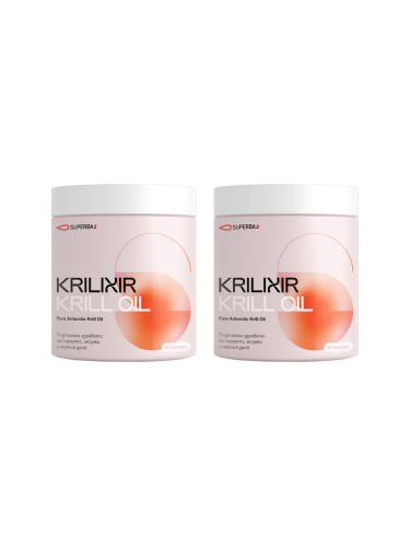 Krilixir Krill Oil за здраво сърце, мозък и черен дроб x60 капсули ПРОМО 2 ОПАКОВКИ