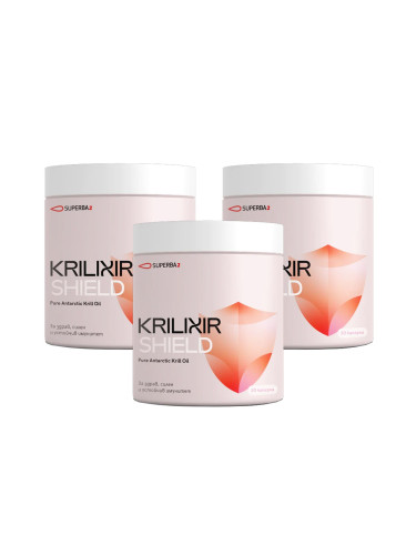 Krilixir Shield масло от крил за здрав, силен и устойчив имунитет x30 капсули ПРОМО 3 ОПАКОВКИ