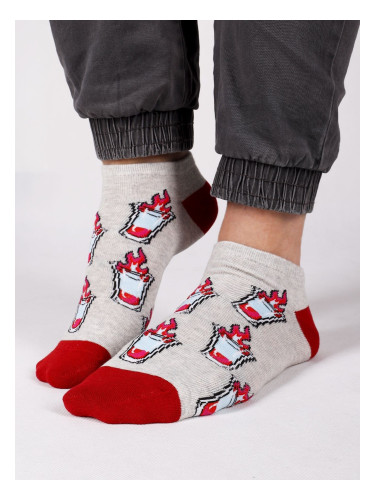 Yoclub Man's Ankle Funny Cotton Socks Pattern 3 Colours