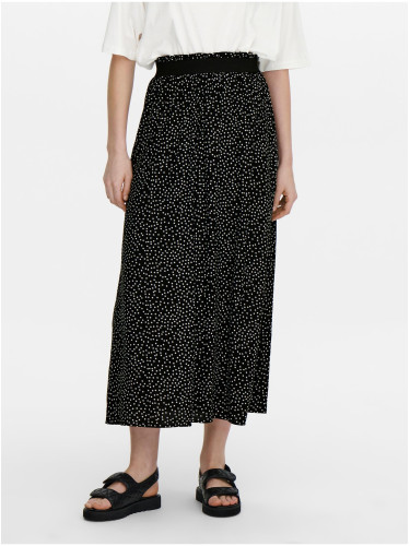 Black women's polka dot maxi skirt ONLY