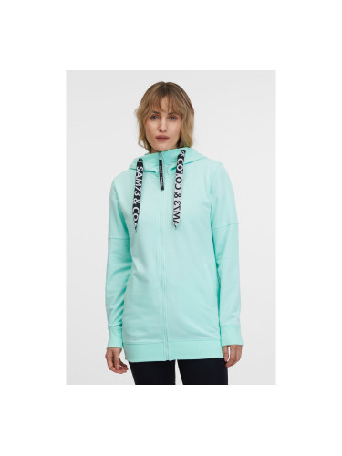 Turquoise women's zippered hoodie SAM 73 Lisa