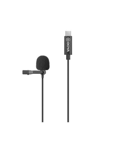 Микрофон BOYA BY-M2D, тип "брошка", USB Type-C, черен