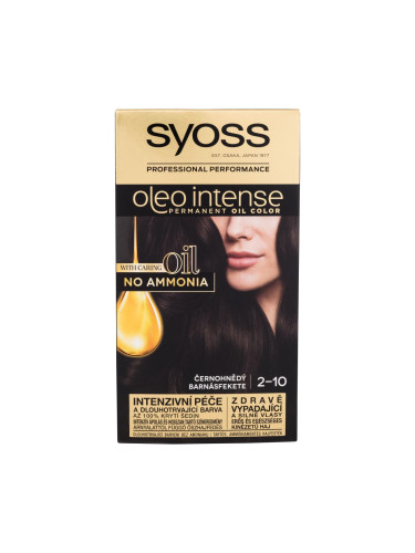 Syoss Oleo Intense Permanent Oil Color Боя за коса за жени 50 ml Нюанс 2-10 Black Brown увредена кутия