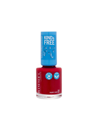 Rimmel London Kind & Free Лак за нокти за жени 8 ml Нюанс 156 Poppy Pop Red