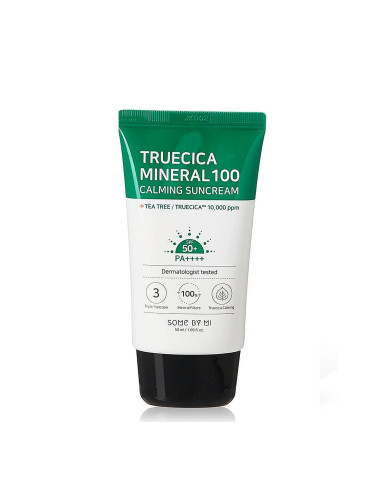 Слънцезащитен крем за лице успокоява SPF50+ SOME BY MI Truecica Mineral 100 Calming Sun Cream