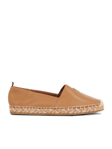 Tommy Hilfiger Еспадрили Th Leather Flat Espadrille FW0FW07720 Кафяв