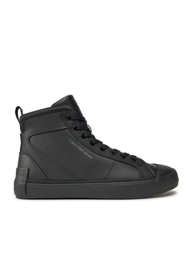 Calvin Klein Jeans Сникърси Vulcanized Mid Laceup Mix In Uc YM0YM00900 Черен