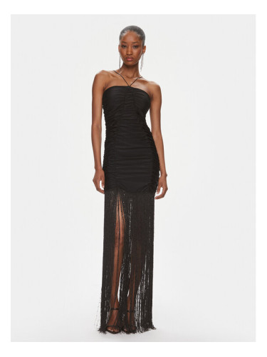 ROTATE Официална рокля Sequin Fringe 111784100 Черен Slim Fit