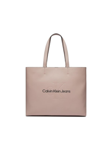 Calvin Klein Jeans Дамска чанта Sculpted Slim Tote34 Mono K60K610825 Розов