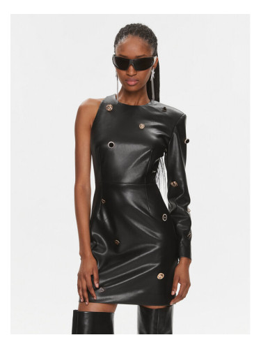 ROTATE Рокля от имитация на кожа Embellished 111533 Черен Slim Fit
