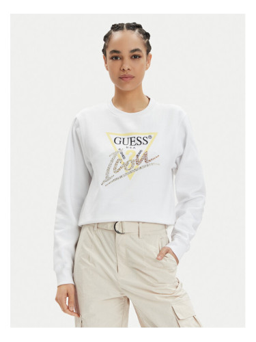 Guess Суитшърт Icon W4GQ09 KB681 Бял Relaxed Fit