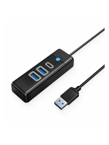 USB Хъб Orico PWC2U-U3-015-BK, 3 порта, от USB Type-A към 1x USB 3.2 Type-C/2x USB 3.0 Type-A, черен