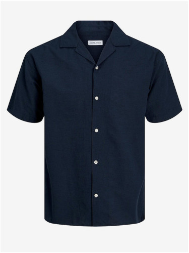 Men's Linen Shirt Dark Blue Jack & Jones - Men