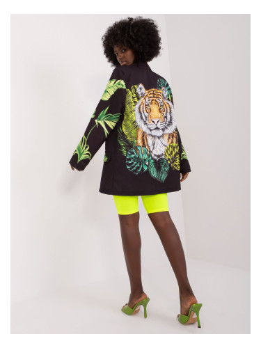Black women's oversize blazer with print