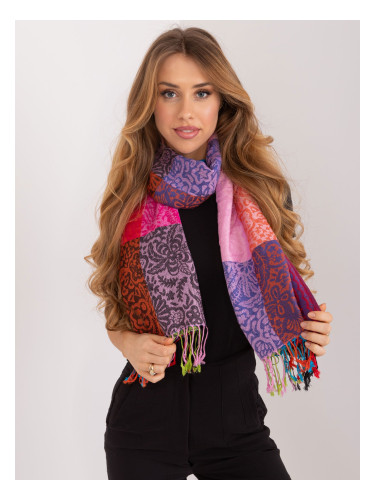 Women's colorful scarf with fringes
