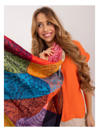 Women's long scarf with colorful patterns