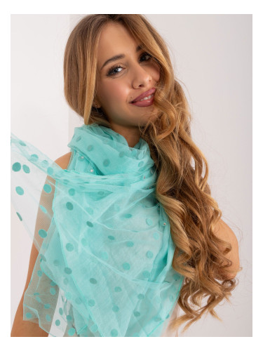 Dark mint women's scarf with viscose