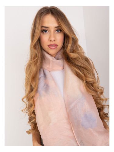 Peach patterned scarf with a hint of silk