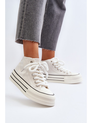 Boto Дамски кецове на платформа бели Aineri