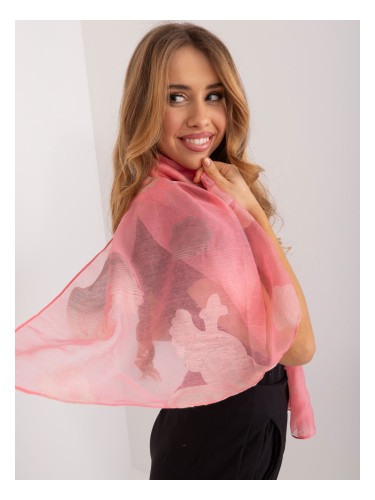 Women's coral scarf with print