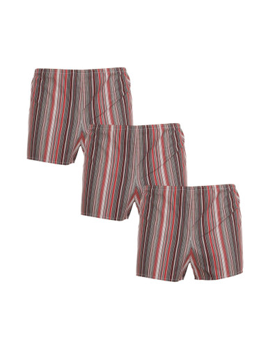 3PACK Classic men's boxer shorts Foltýn red stripes