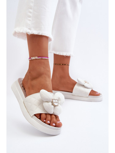 Boto Дамски сиви сандали с декорация на ниска платформа Cedrella