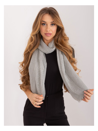 Gray wide women's viscose scarf