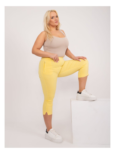 Light yellow fitted trousers size 3/4 plus