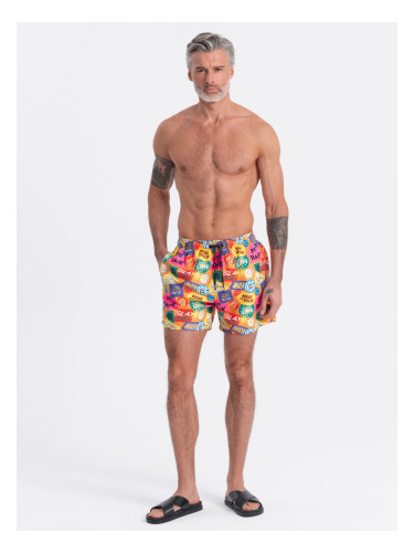 Ombre Men's swim shorts in lettering - multicolor
