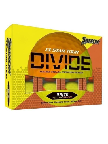 Srixon Q-Star Tour Divide 2 Golf Balls Yellow Orange
