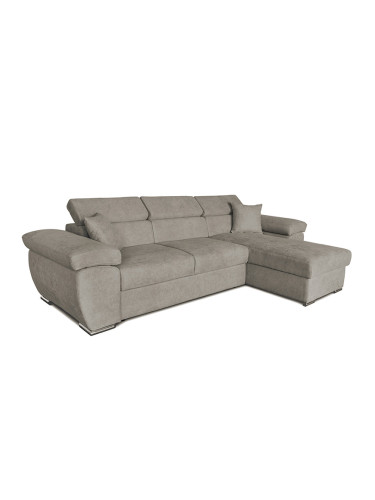 Ъглов диван в бежово-кафяв цвят