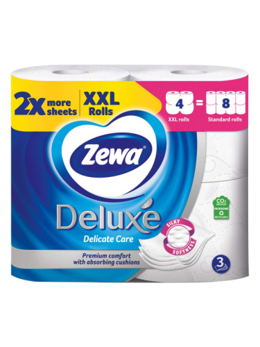 ZEWA DELUXE Тоалетна хартия Delicate Care XXL 3 пласта/4 бр.