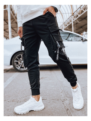 Spodnie męskie bojówki czarne Dstreet