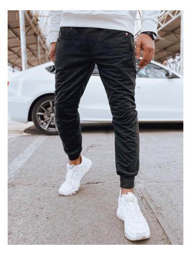 Spodnie męskie dresowe joggery grafitowe Dstreet