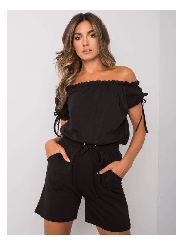 OHLA black overall with Spanish neckline