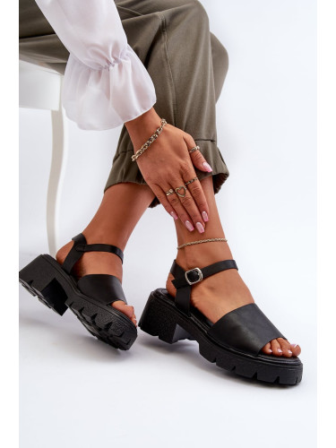 Women's sandals with chunky heels black Dottiassa