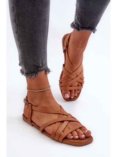 Women's Big Star Camel Flat Sandals