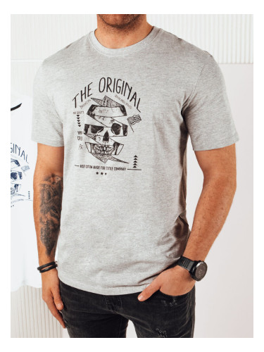Koszulka męska z nadrukiem szara Dstreet
