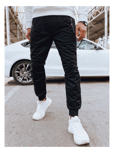 Spodnie męskie dresowe joggery czarne Dstreet