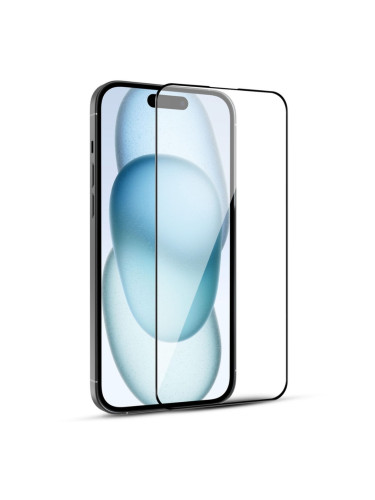 Стъклен протектор за дисплей Ceramic 5D Full с цяло лепило, За iPhone 15 (6.1), Черен