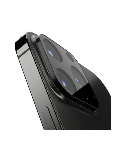 Стъклен протектор за задна камера 5D Full MBX за Apple iPhone 15 Pro, 15 Pro Max, Черен