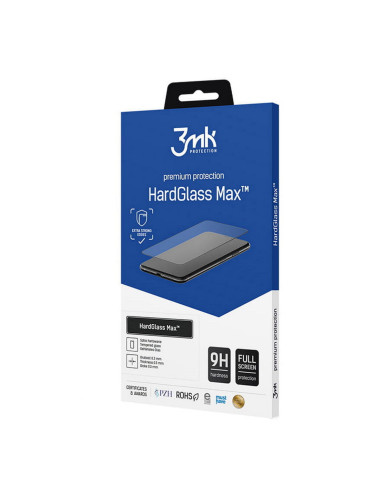 Стъклен протектор за дисплей 3mk HardGlass Max™ с цяло лепило, За Samsung Galaxy S23 FE (S711B), Черен