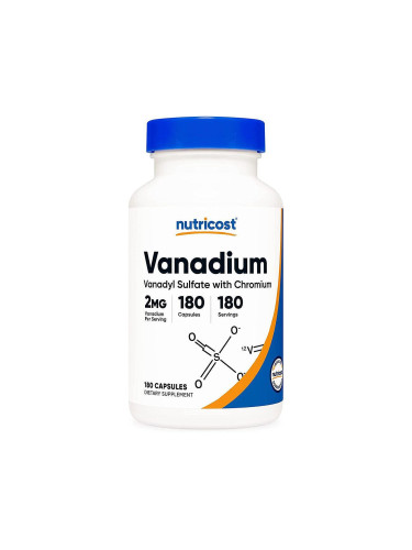 Ванадий (Ванадил сулфат + Хром), 180 капсули, Nutricost