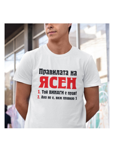 Тениска с надпис - Правилата на Вашето име