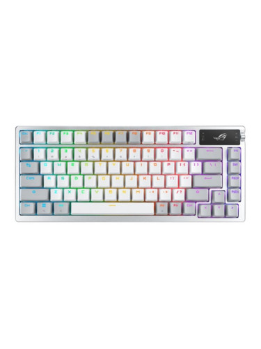  Механична клавиатура ASUS - ROG AZOTH, безжична, NX Snow, RGB, бяла