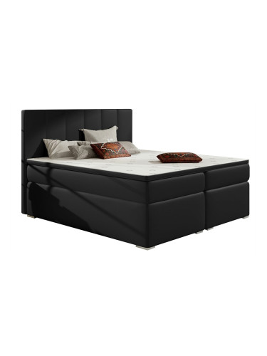 Тапициран Легло Belo with layer and top layer-Black δέρμα-160 x 200