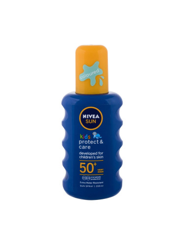 Nivea Sun Kids Protect & Care Sun Spray SPF50+ Слънцезащитна козметика за тяло за деца 200 ml