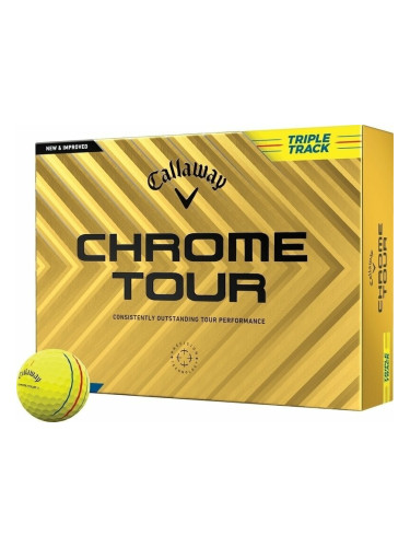 Callaway Chrome Tour Yellow Golf Balls Triple Track