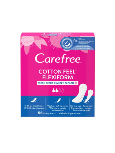 Carefree Cotton Feel Flexiform Fresh Scent Ежедневна дамска превръзка за жени Комплект